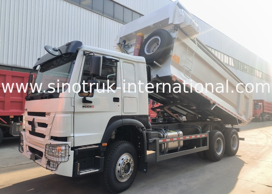 Sinotruk โฮโว ทิมเปอร์ ดัมป์ทรัค 400Hp 6 × 4 U Shape Tray กับอัตโนมัติ