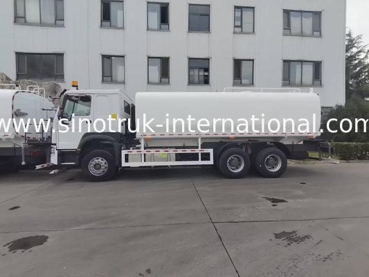 Sinotruk HOWO ขาว RHD 6x4 รถบรรทุกถังน้ํา ZZ1257V4347B1 ด้วยฟังก์ชันระบายความดันสูง