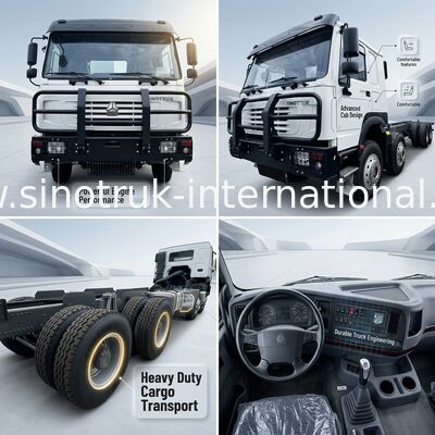 รถบรรทุกสินค้า Sinotruk HOWO 8X4 400 แรงม้า 12 ล้อ หัวเก๋งหน้าผี