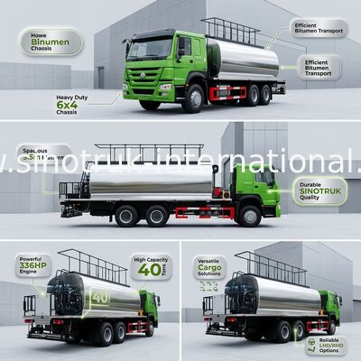 พวงมาลัยขวา HOWO 7 Bitumen Truck 6X4 336HP 10CBM