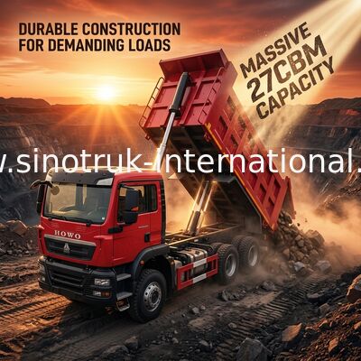 รถดั๊มพ์ SINOTRUK 6*4 สำหรับมาตรฐานการปล่อยมลพิษ Euro 2 และการขนส่งสำหรับงานหนัก