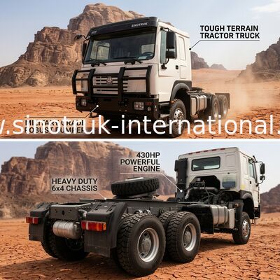 SINOTRUK 430 แรงม้า 6 × 4 เทรคเตอร์ที่มีแบมเปอร์ทหาร