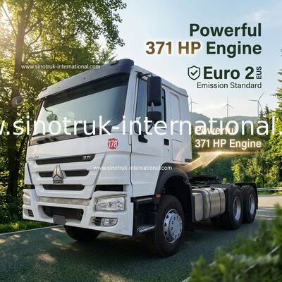 HOWO A7 รถบรรทุกแทรกเตอร์มือสอง LHD 6X4 ยูโร 2 371 HP