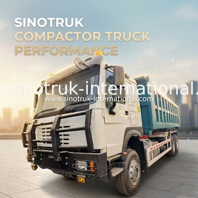 รถบรรทุกขยะแบบมีตะขอ SINOTRUK พร้อมแขนตะขอ HYVA ขนาด 20 ตัน, แชสซีระยะฐานล้อ 43 และปริมาตรตู้คอนเทนเนอร์ที่ปรับแต่งได้