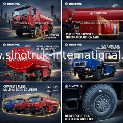SINOTRUK HOWO 290 HP รถบรรทุกถังน้ำมันพร้อมความจุ 10 CBM และแชสซีสำหรับงานหนัก