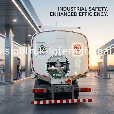 SINOTRUK HOWO รถบรรทุกถังน้ํามันสีแดง 400HP 8 × 4 12 ล้อ ความจุสูง