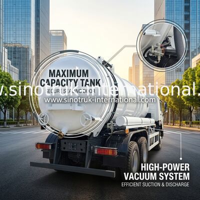 รถบรรทุกทำความสะอาดสิ่งปฏิกูล HOWO 6*4 16CBM 380HP ประสิทธิภาพสูง ตอบโจทย์โซลูชันการทำความสะอาดอเนกประสงค์