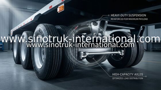สี่เพลา Lowbed Semi Truck และ Trailer ด้วย ISO / 3C / BV / IFA / เอสจีเอได้รับการรับรอง