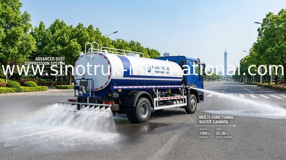 SINOTRUK HOWO รถบรรทุกถังน้ํา 4x2 RHD 300HP 10CBM สําหรับการขนส่งน้ําที่ยั่งยืน