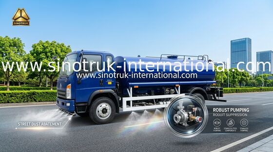 HOWO 4x2 รถบรรทุกถังน้ํา ขนาด 140 HP พลังงานและความจุ 10CBM