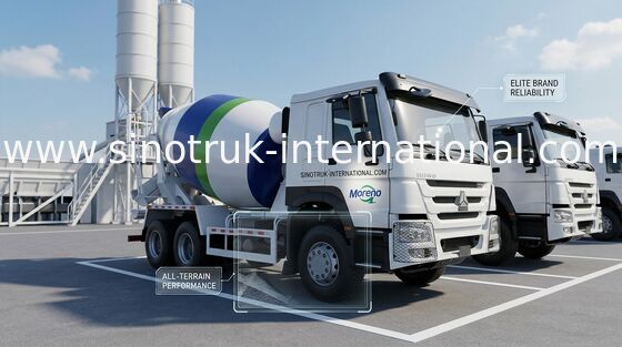 HOWO SINOTRUK รถโม่ผสมคอนกรีต 371HP สีขาว Euro II ZZ1257N3841W