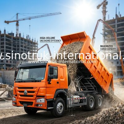371HP 6x4 Dump Truck 20.01CBM การควบคุมภาระประโยชน์เพื่อประสิทธิภาพภาระหนัก