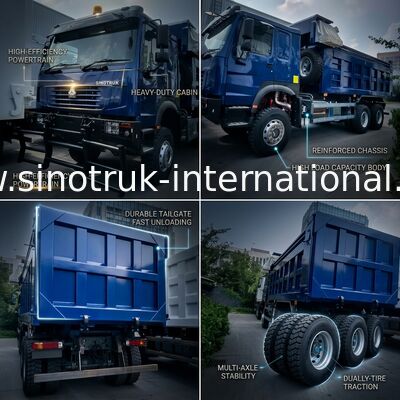 SINOTRUK HOWO รถดั๊มพ์หน้าผี LHD 6×4 371HP 20CBM