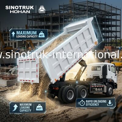 SINOTRUK HOWO 400 HP รถกระบะกระบะกระบะสําหรับการก่อสร้าง N7 แสงเตือนทหาร