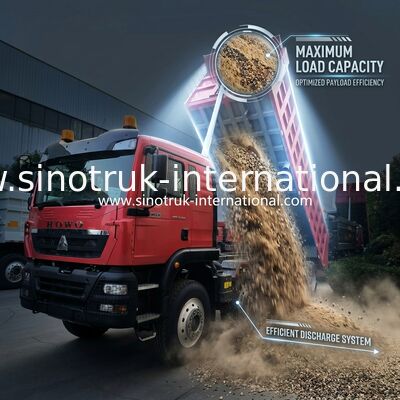 8 × 4 Lhd 12 ล้อ Sinotruk Tipper 400Hp ยูโร 2