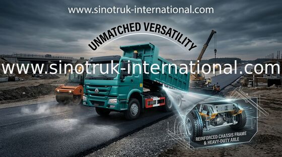 คนขับมือขวาสิบล้อ Sinotruk Tipper Truck, Heavy Duty Dump Truck