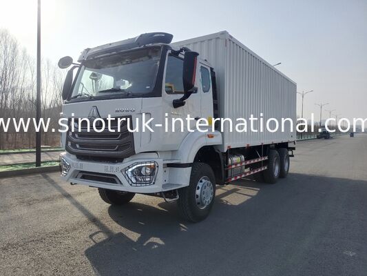 รถบรรทุกตู้ HOWO 6X4, 43CBM, ประตูคู่ด้านข้างเดียว & ประตูคู่ด้านหลัง, 371 แรงม้า, เกียร์ 10 สปีด