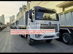 Sinotruk Howo/Hohan 6×4 รถกระบะกระบะ 10 ล้อ รถบรรทุกทรงสี่เหลี่ยม ร่าง 20CBM สีขาว